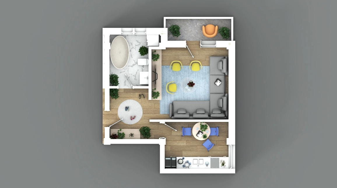 Oferta Visani apartament nou 40 mp , o camera, decomandat, de vanzare,  Profi Visan imagine 3