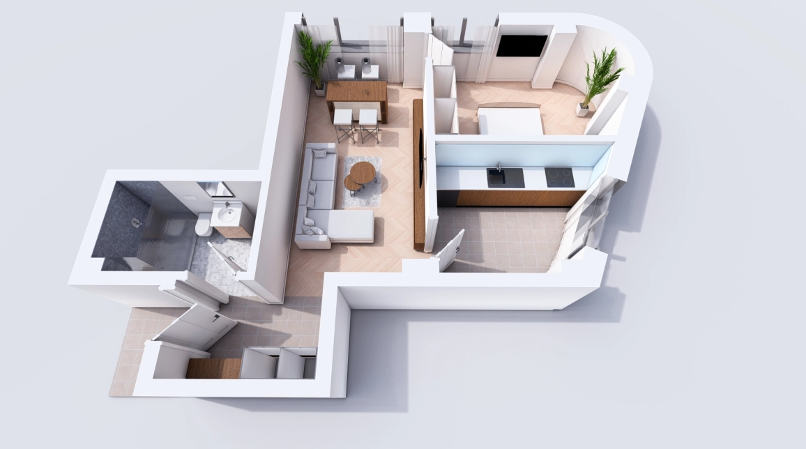 Oferta 2 camere, decomandat, 49 mp , de vanzare apartament nou in zona Bucium,  Profi Visan imagine 2