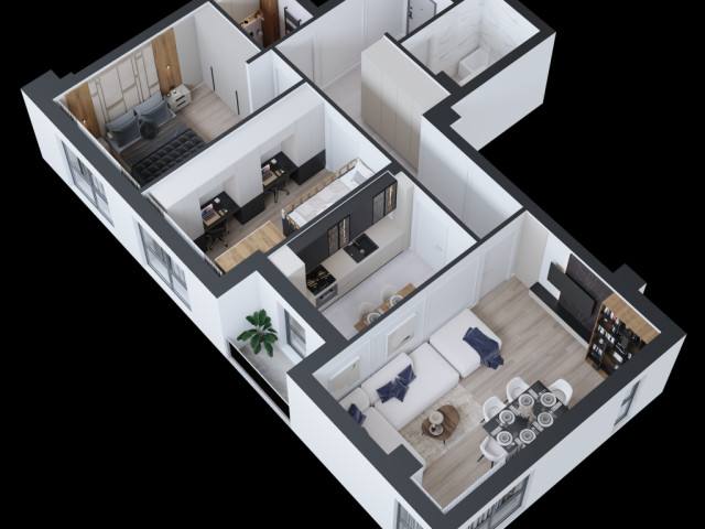 CUG apartament nou  79 mp , 3 camere,  decomandat , de vanzare,  (Bloc nou in constructie) 152249