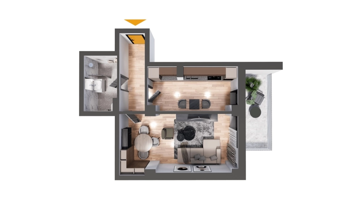 Oferta CUG apartament nou 55 mp , o camera, decomandat, de vanzare,  Piata CUG imagine 5