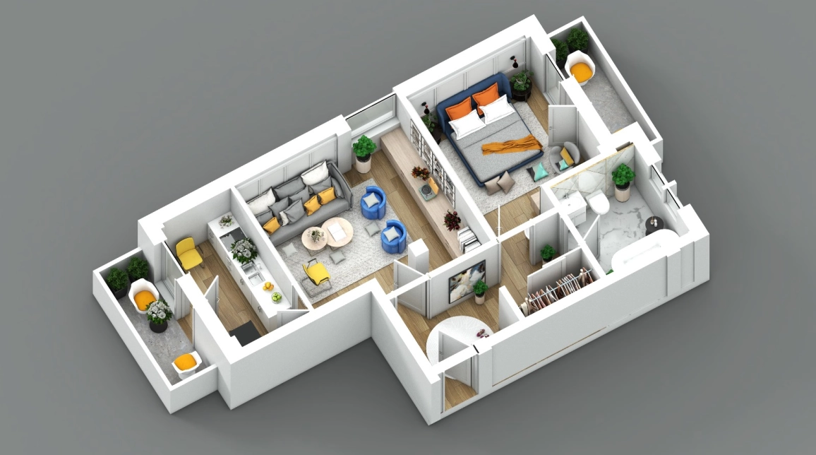 Oferta Apartament nou, 2 camere, semidecomandat, 59 mp , Visani, de vanzare,  Profi Visan imagine 2
