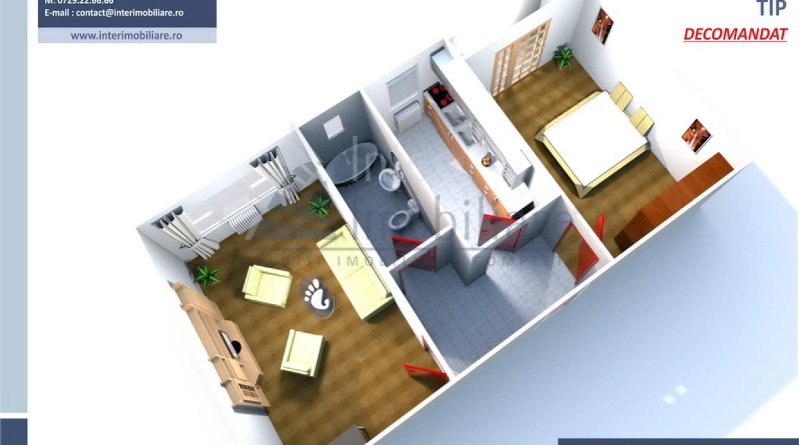 Oferta Apartament, 2 camere, decomandat, 55 mp , Tatarasi, de vanzare,  In spate la Posta -Ion Creanga imagine 1