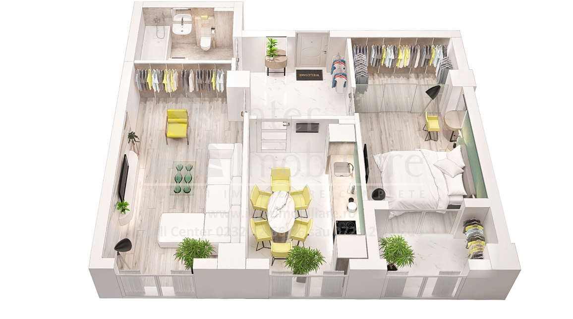 Oferta 2 camere, decomandat, 62 mp , de vanzare apartament nou in zona Frumoasa,  Scoala 43 imagine 1