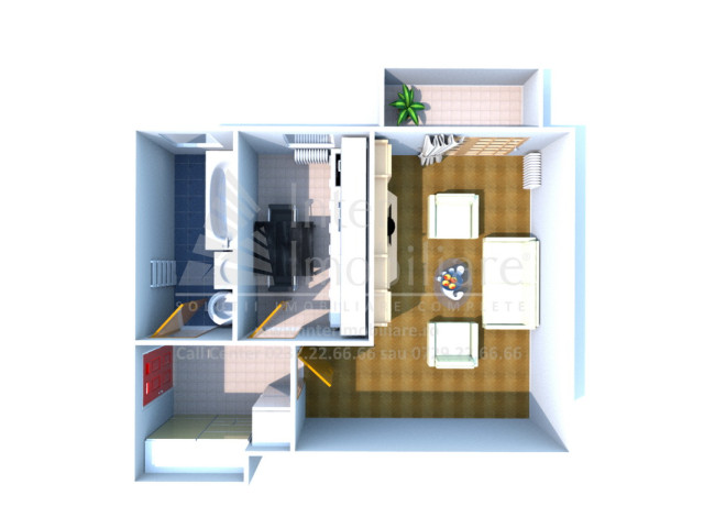 Apartament nou, o camera,  decomandat ,  41 mp , Galata, de vanzare,  (Sun City) 151276