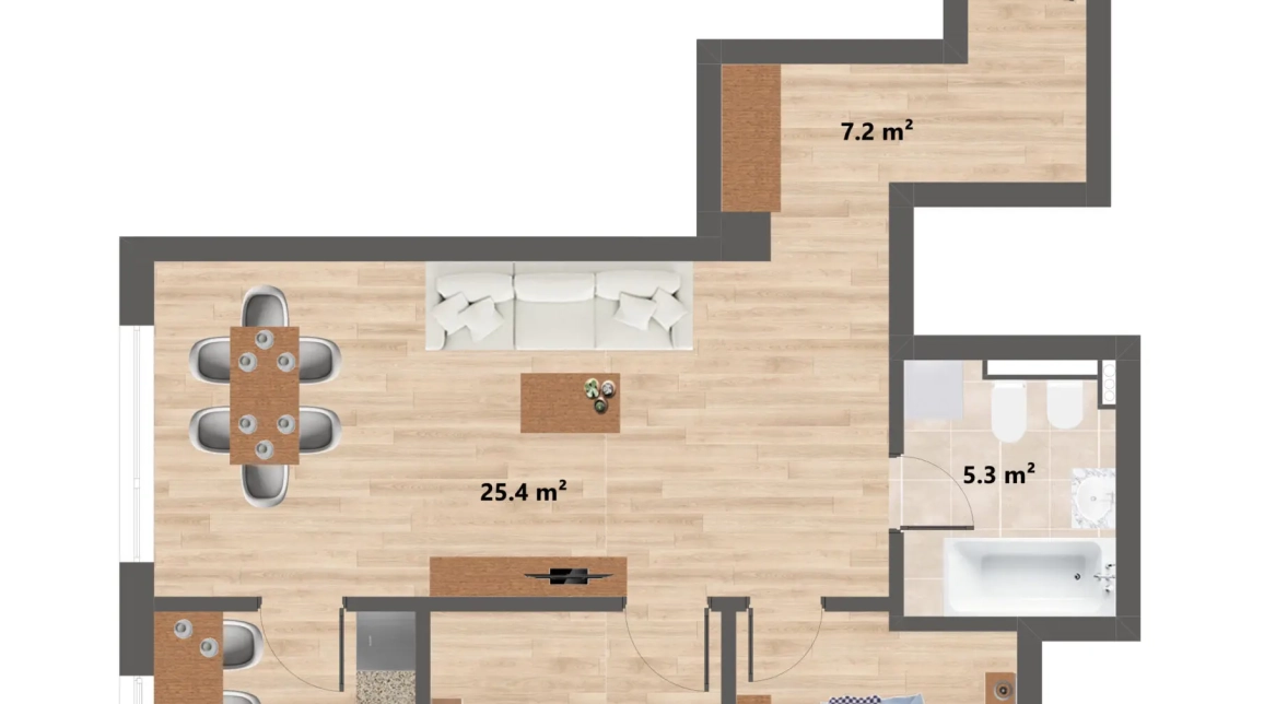 Oferta 3 camere, decomandat, 75 mp , de vanzare apartament nou in zona CUG,  1.5 km de la Al. T. Neculai imagine 1