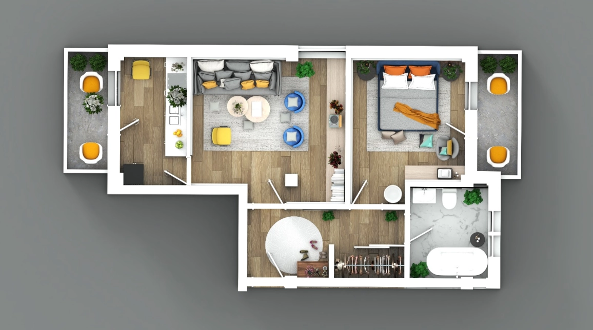 Oferta Apartament nou, 2 camere, semidecomandat, 59 mp , Visani, de vanzare,  Profi Visan imagine 3