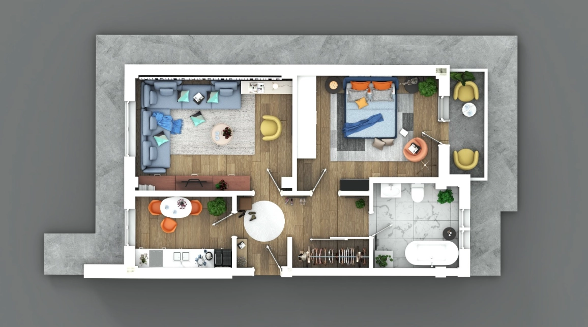 Oferta De vanzare apartament nou, 2 camere, decomandat, 64 mp , Visani,  Profi Visan imagine 2