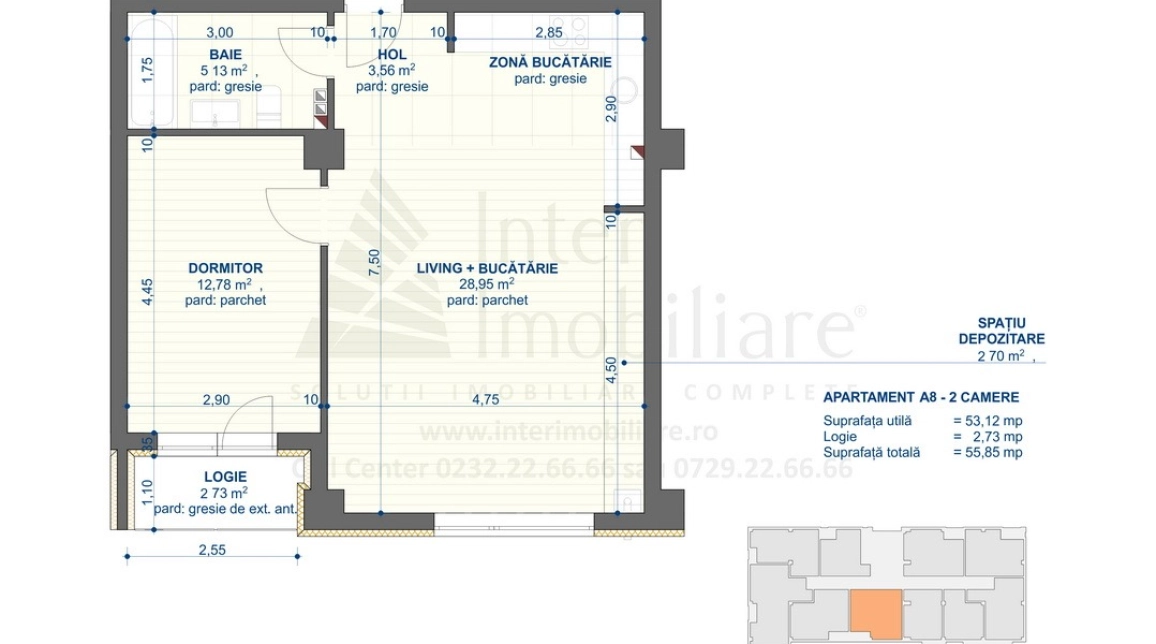 Oferta De vanzare apartament nou, 2 camere, , 56 mp , Nicolina,  Rond Tramvai CUG imagine 9
