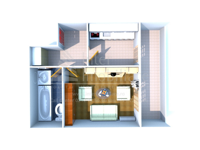 Apartament nou de vanzare, o camera,  decomandat ,  30 mp , Galata,  (Notariat Iulia Paduraru) 159200
