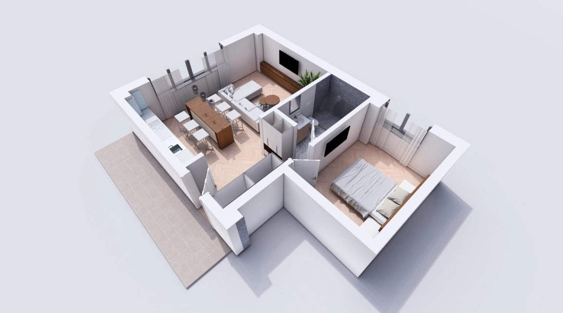 Oferta 2 camere, , 45 mp , de vanzare apartament nou in zona Bucium,  TLT Visan imagine 3