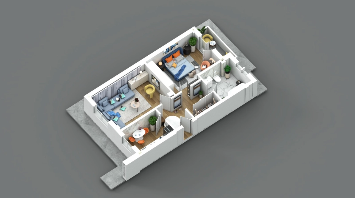 Oferta De vanzare apartament nou, 2 camere, decomandat, 64 mp , Visani,  Profi Visan imagine 3