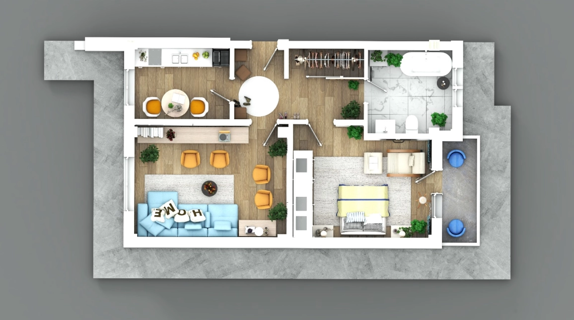 Oferta De vanzare apartament nou, 2 camere, decomandat, 64 mp , Visani,  Profi Visan imagine 4
