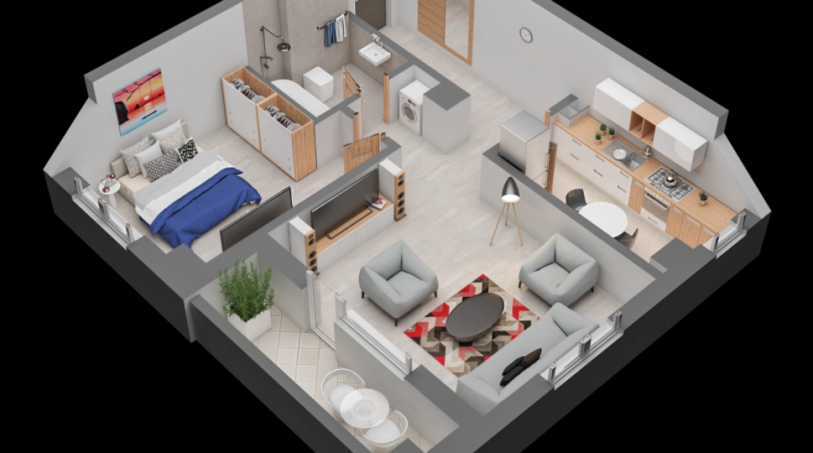 Oferta De vanzare apartament nou, 2 camere, decomandat, 58 mp , Alexandru cel Bun,  Bloc nou Tigarete - Lidl Dacia imagine 2