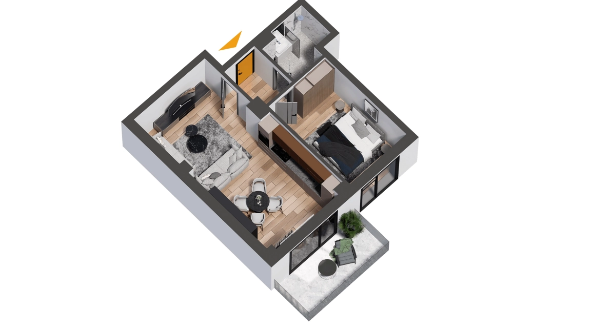 Oferta De vanzare apartament nou, 2 camere, semidecomandat, 61 mp , CUG,  Selgros imagine 2