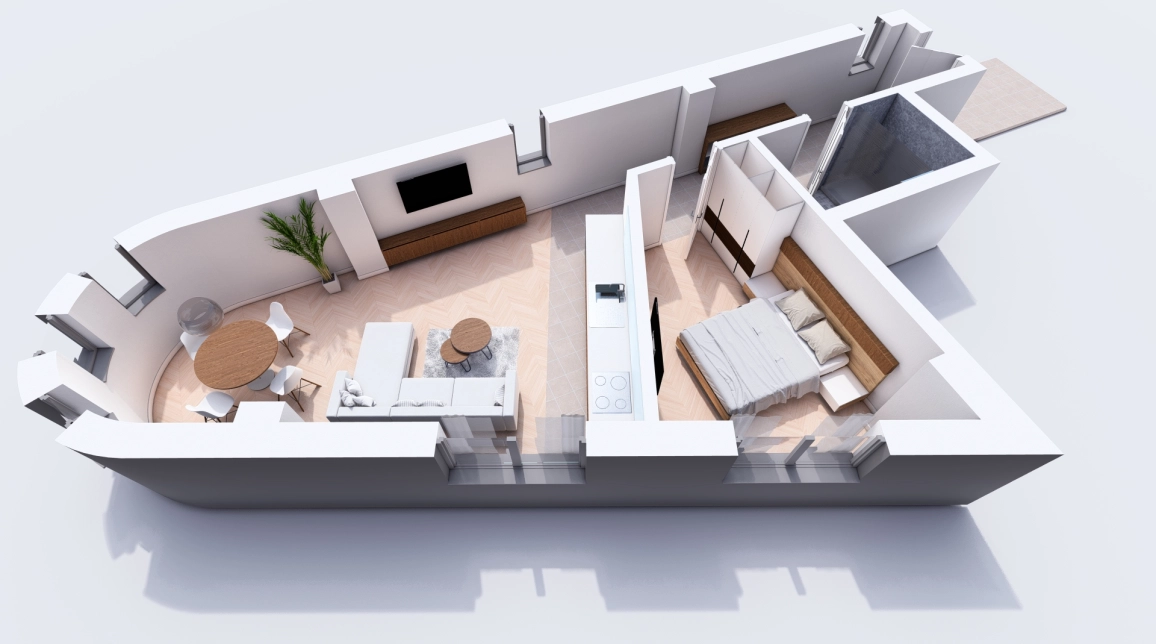Oferta 2 camere, , 53 mp , de vanzare apartament nou in zona Visani,  TLT Visan imagine 3