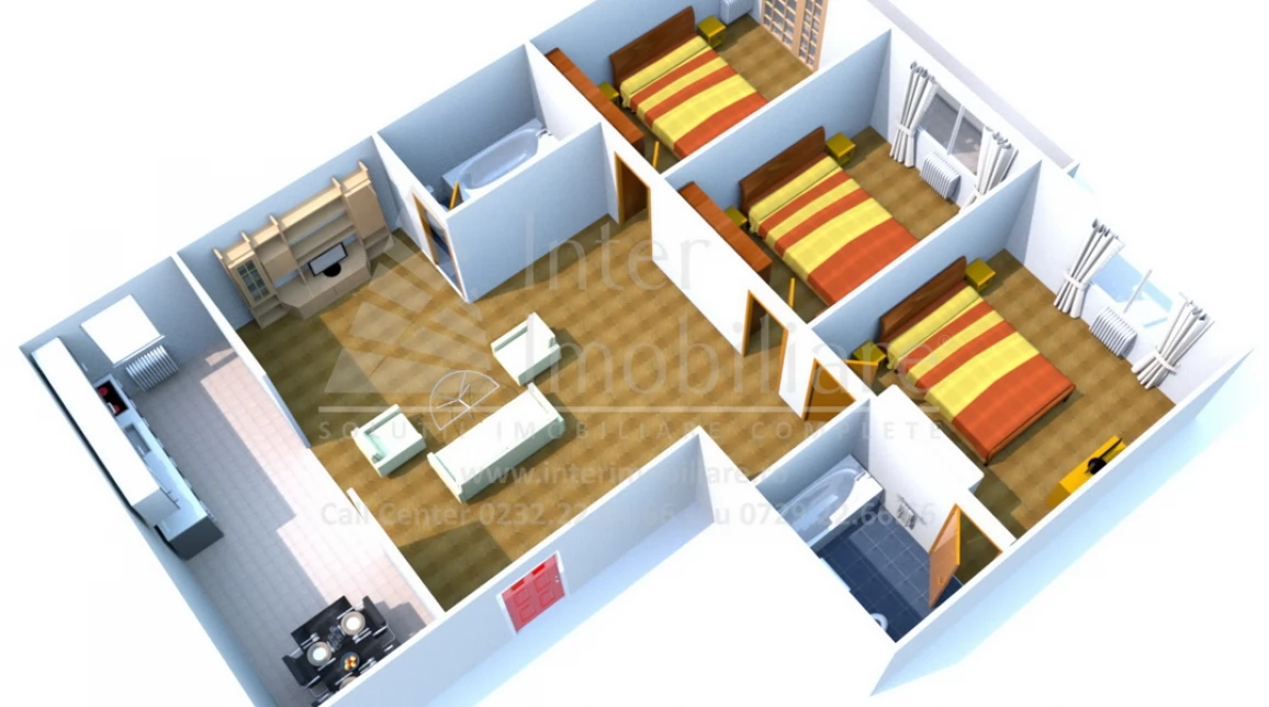 Oferta 4 camere, decomandat, 86 mp , de vanzare apartament nou in zona Alexandru cel Bun,  Zimbru-Tigarete imagine 1