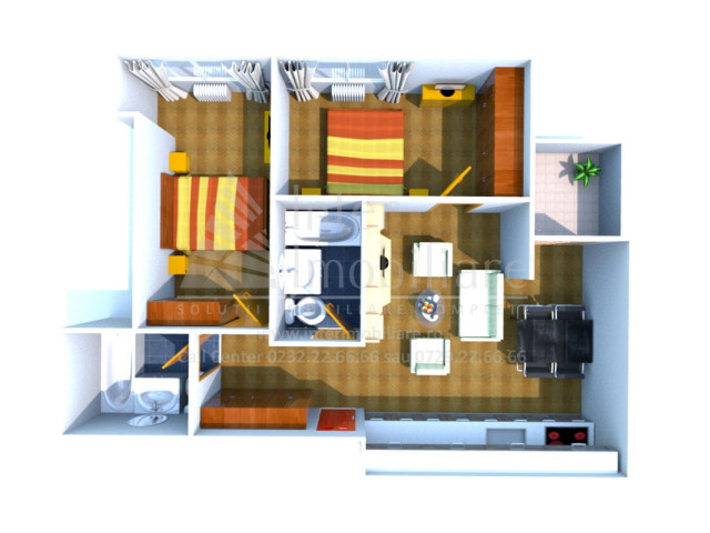 Apartament nou de vanzare, 3 camere,  semidecomandat ,  88 mp , Podul de Fier,  (C.A Roseti) 154980