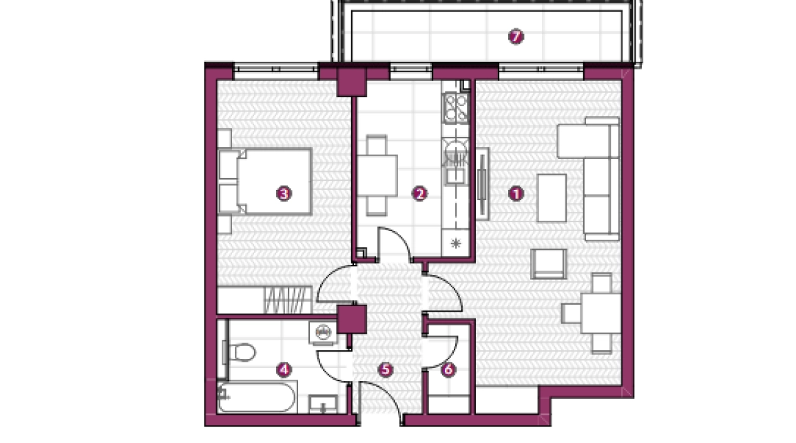 Oferta Galata apartament nou 65 mp , 2 camere, decomandat, de vanzare,  Platoul Galata- Cartier de blocuri noi imagine 1
