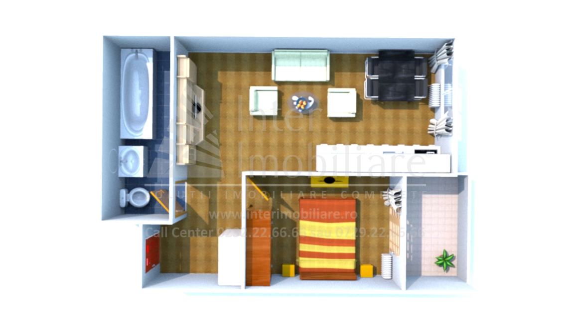Oferta CUG apartament nou 43 mp , 2 camere, decomandat, de vanzare,  Valea Adanca - Penny Market imagine 1