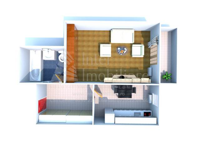 Galata apartament nou  44 mp , o camera,  decomandat , de vanzare,  (Sun City) 146194