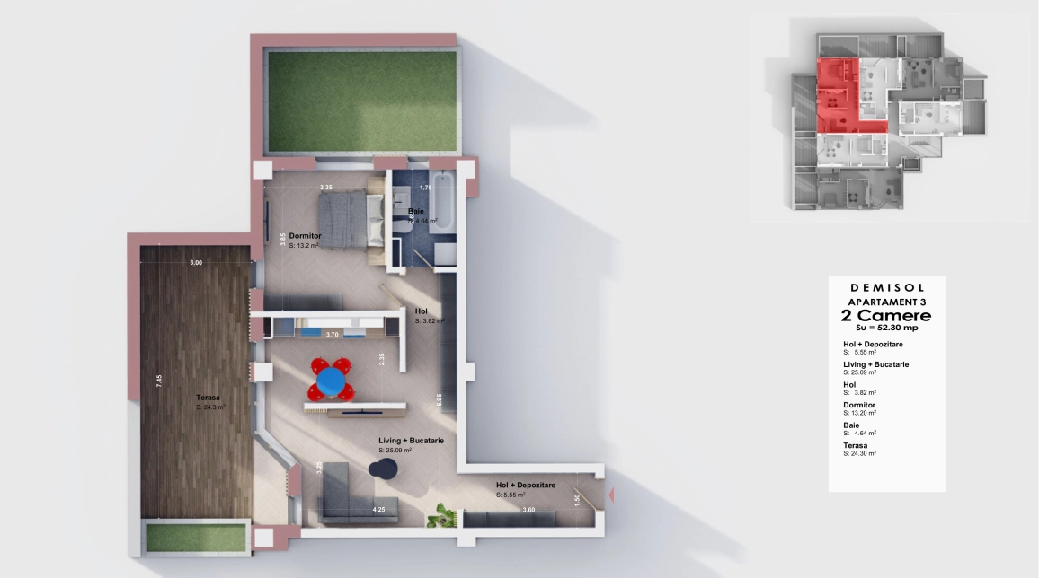 Oferta Apartament nou, 2 camere, , 52 mp , Visani, de vanzare,  Profi Visan imagine 2