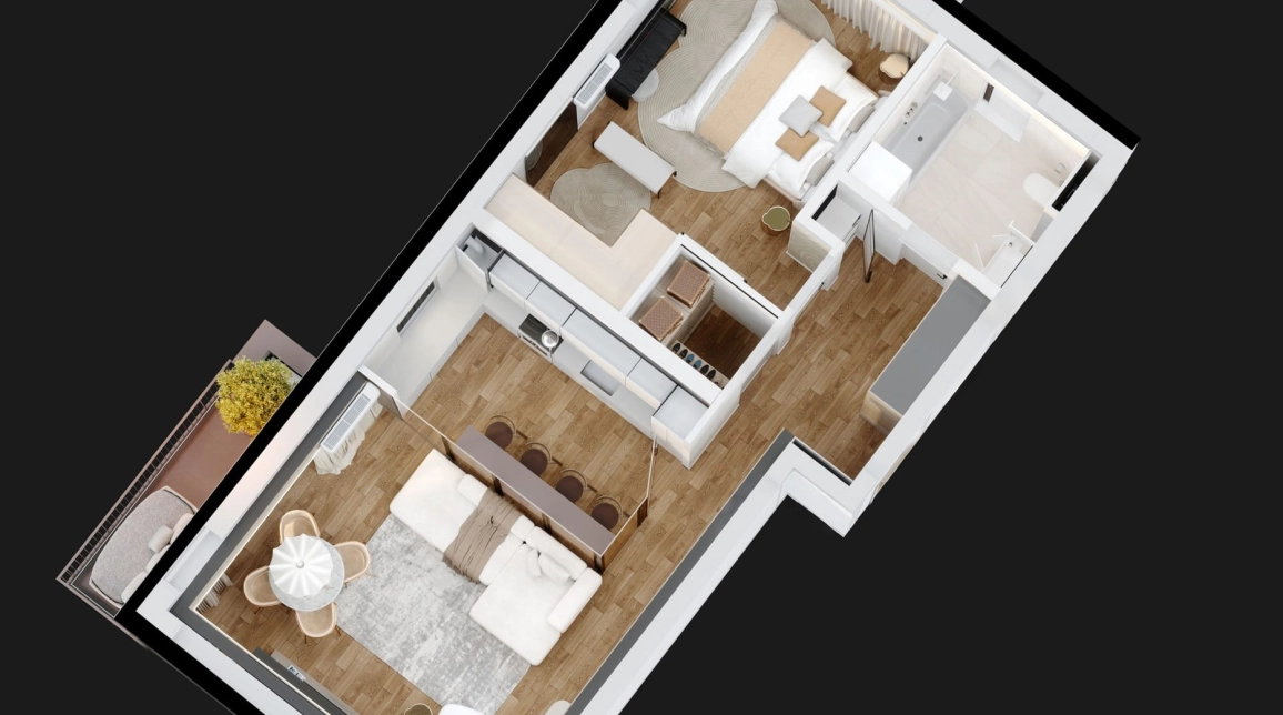 Oferta Pacurari apartament nou 80 mp , 2 camere, decomandat, de vanzare,  Alpha Bank imagine 1