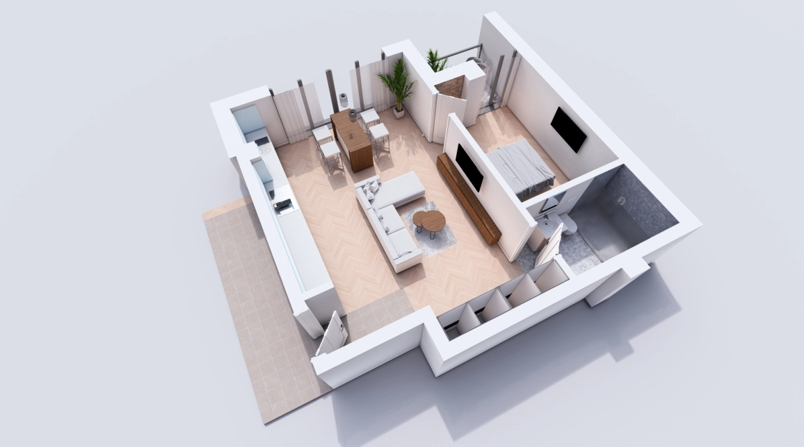 Oferta 2 camere, , 51 mp , de vanzare apartament nou in zona Bucium,  Profi Visan imagine 2