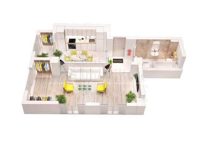 Apartament nou, o camera,  decomandat ,  47 mp , Frumoasa, de vanzare,  (Scoala 43) 149906