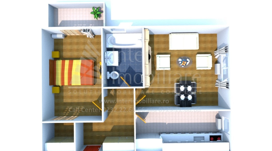 Oferta Apartament nou de vanzare, 2 camere, decomandat, 60 mp , Pacurari,  Alpha Bank imagine 2