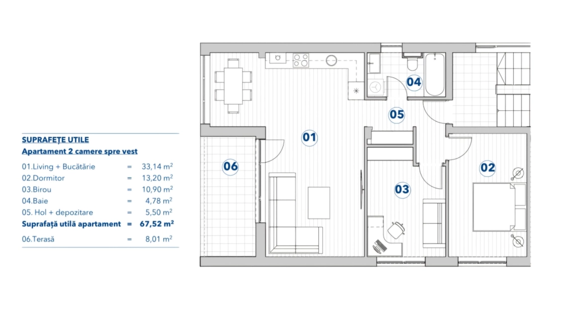 Oferta Apartament nou, 3 camere, decomandat, 75 mp , Pacurari, de vanzare,  Soseaua Rediu imagine 14