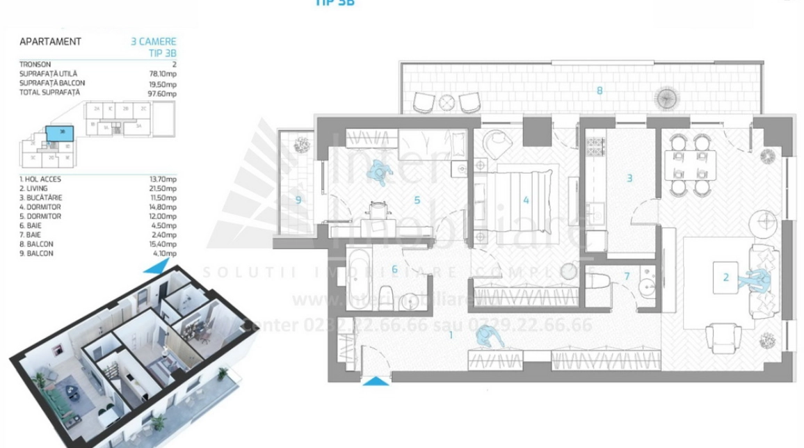 Oferta 3 camere, decomandat, 100 mp , de vanzare apartament nou in zona Nicolina,  Rondul Vechi imagine 1