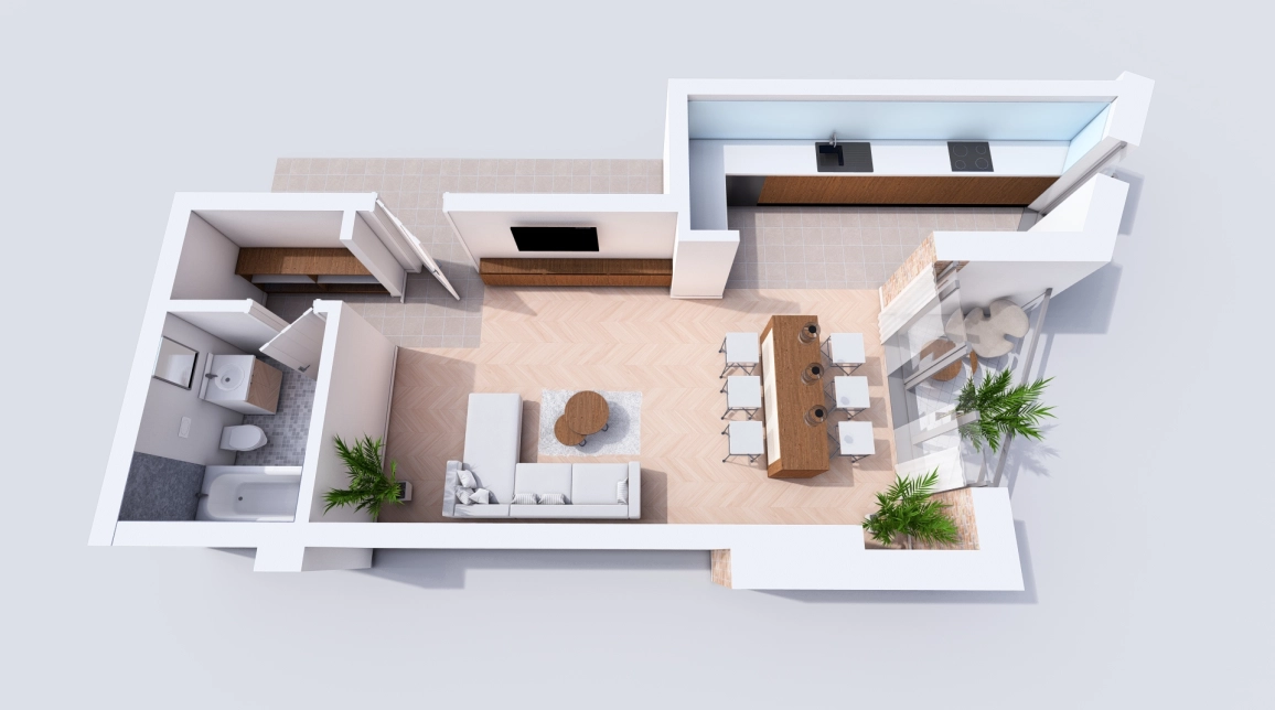 Oferta De vanzare apartament nou, o camera, , 46 mp , Visani,  TLT Visan imagine 3