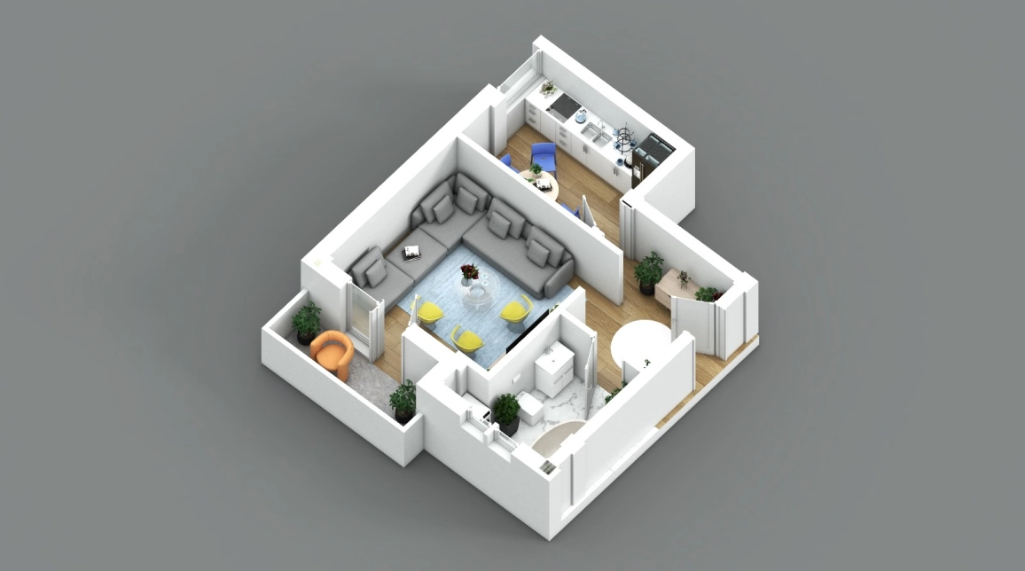 Oferta Visani apartament nou 40 mp , o camera, decomandat, de vanzare,  Profi Visan imagine 2