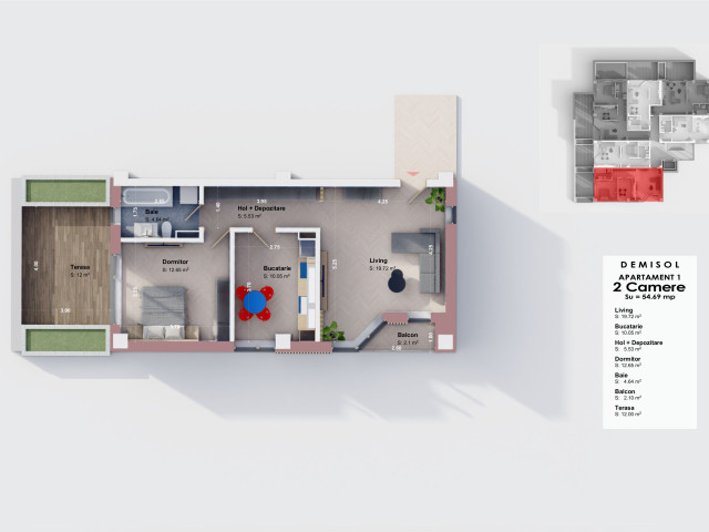 Bucium apartament nou  55 mp , 2 camere,  decomandat , de vanzare,  (Profi Visan) 158934