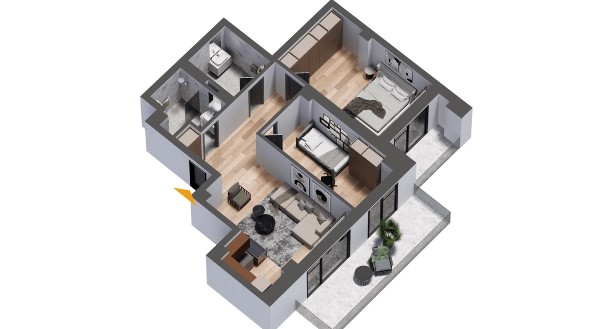 Oferta Apartament nou, 3 camere, semidecomandat, 89 mp , CUG, de vanzare,  Selgros imagine 2