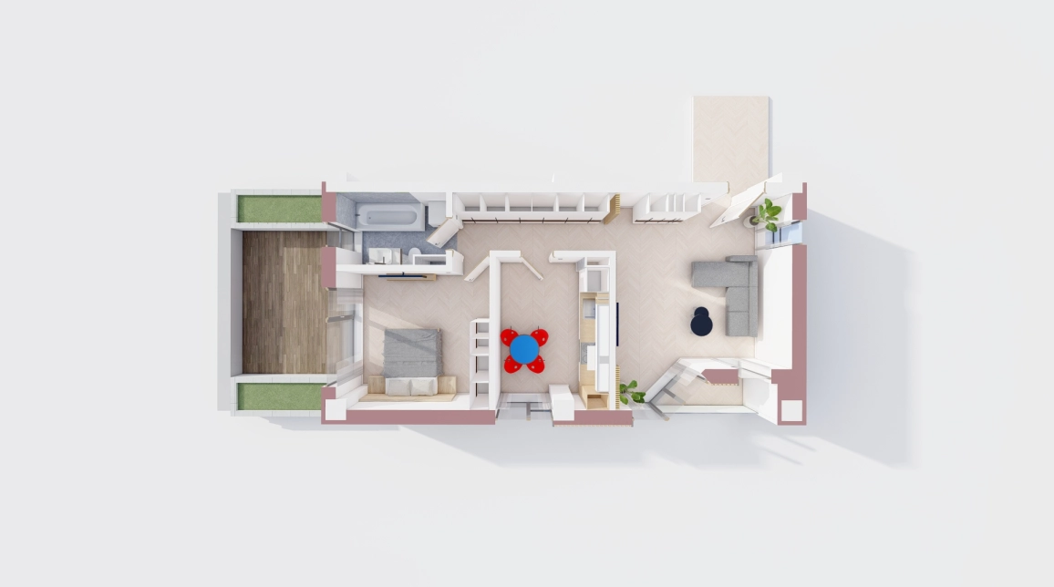 Oferta Bucium apartament nou 55 mp , 2 camere, decomandat, de vanzare,  Profi Visan imagine 3