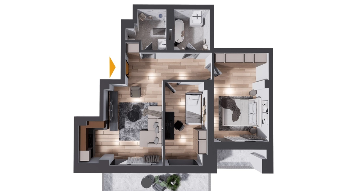 Oferta Apartament nou, 3 camere, semidecomandat, 89 mp , CUG, de vanzare,  Selgros imagine 3