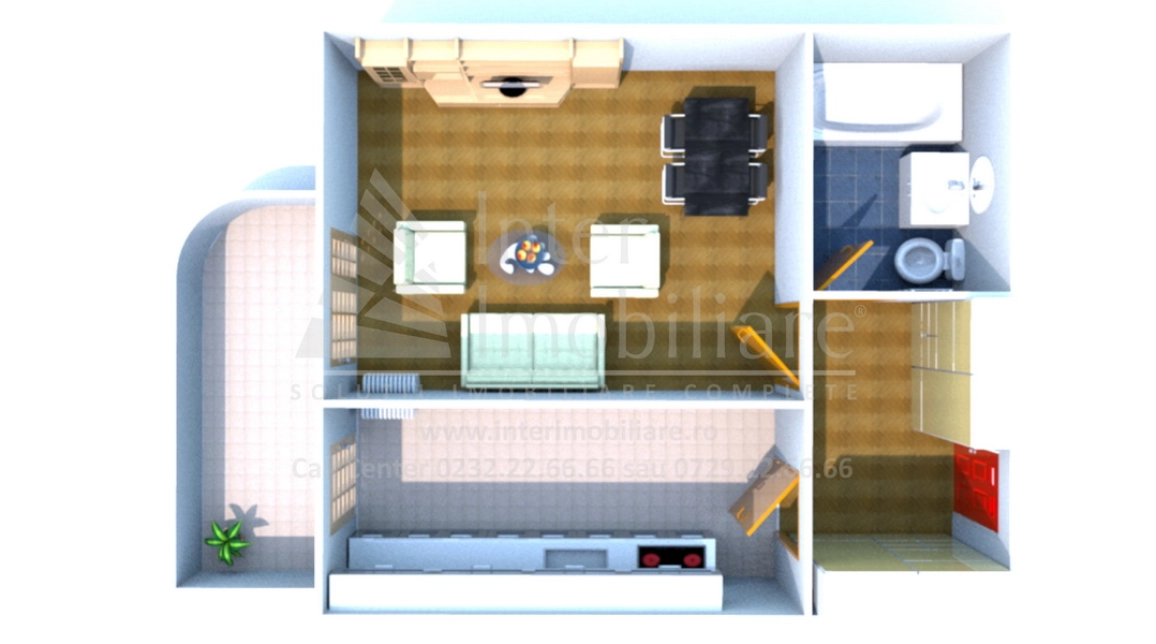 Oferta Alexandru cel Bun apartament nou 45 mp , o camera, decomandat, de vanzare,  Arcadia imagine 1