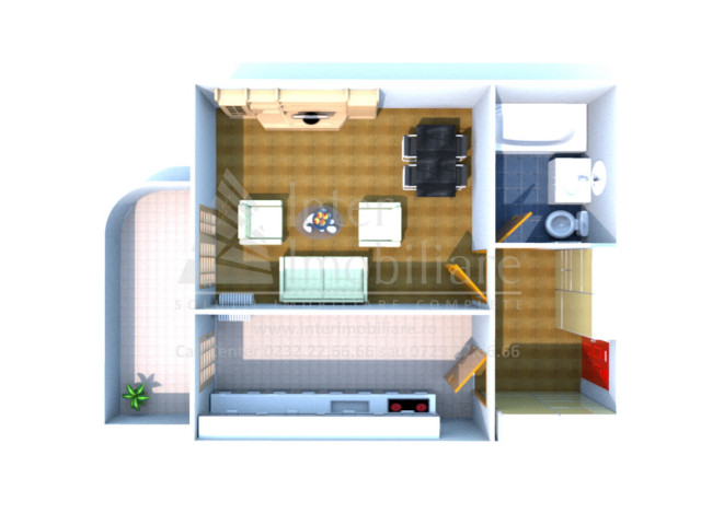 Alexandru cel Bun apartament nou  45 mp , o camera,  decomandat , de vanzare,  (Arcadia) 154099