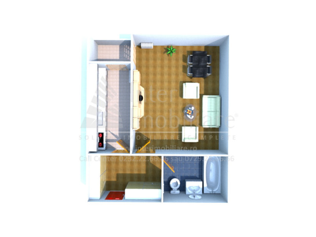 O camera,  decomandat ,  47 mp , de vanzare apartament nou in zona Galata,  (Arcadia) 154153