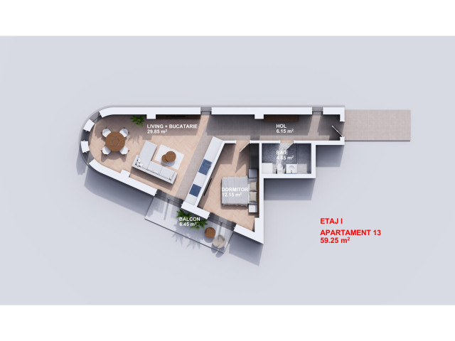Apartament nou de vanzare, 2 camere,   ,  59 mp , Bucium,  (Profi Visan) 160095