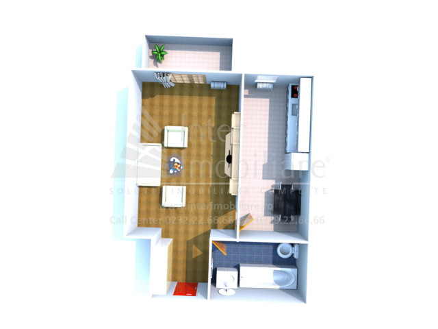 Apartament nou de vanzare, o camera,  decomandat ,  43 mp , Galata,  (Sun City) 146195