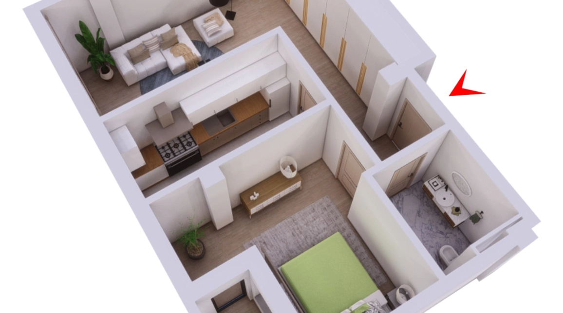 Oferta Pacurari apartament nou 59 mp , 2 camere, decomandat, de vanzare,  Rediu - Strada Soarelui imagine 2