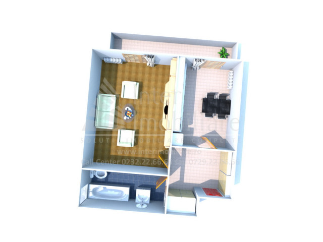 Apartament nou, o camera,  decomandat ,  47 mp , Bucium, de vanzare,  (Visani - 1,5km de la Bellaria) 148281