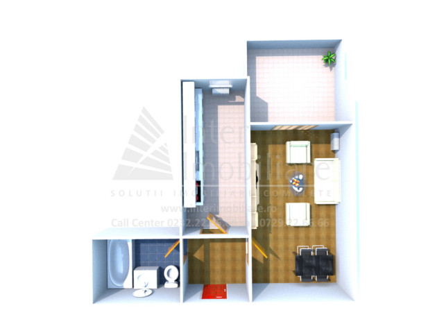 Apartament nou, o camera,  decomandat ,  46 mp , Alexandru cel Bun, de vanzare,  (Arcadia) 154101