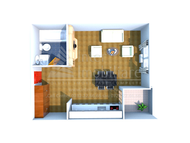 De vanzare apartament nou, o camera,  decomandat ,  41 mp , Nicolina,  (Al Tudor Neculai-Lidl) 160827
