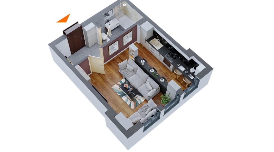 Oferta O camera, semidecomandat, 38 mp , de vanzare apartament nou in zona Dacia,  Piata Dacia imagine 1