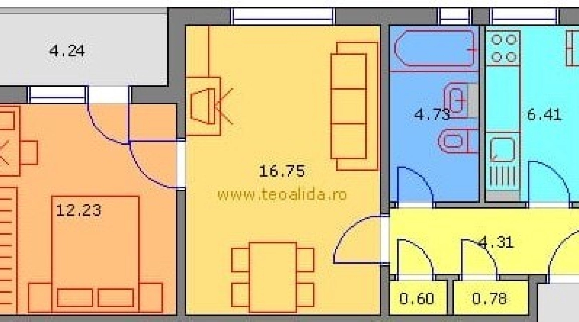 Oferta Podu Ros apartament 50 mp , 2 camere, nedecomandat, de vanzare,  Tutora imagine 1
