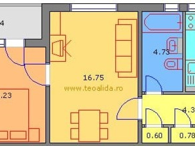Podu Ros apartament  50 mp , 2 camere,  nedecomandat , de vanzare,  (Tutora) 158579