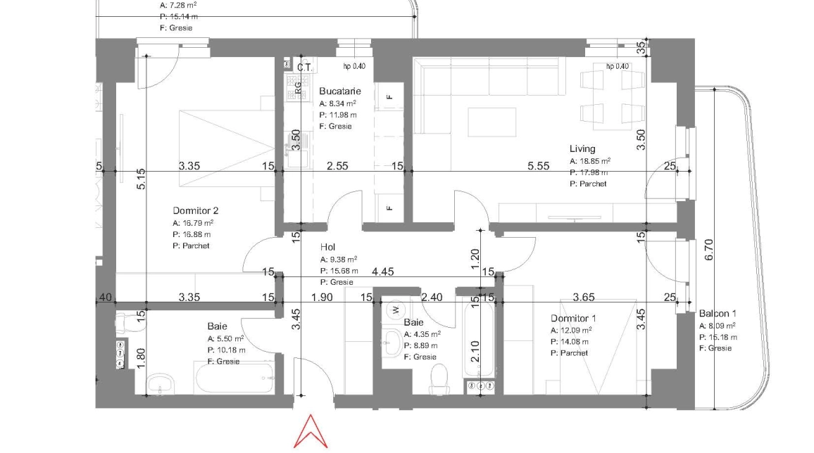 Oferta Apartament nou, 3 camere, decomandat, 91 mp , Alexandru cel Bun, de vanzare,  Galata imagine 2